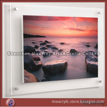 Wall Mounting Plexiglass Card/Logo/Sign/Mark/Logo Display Frame